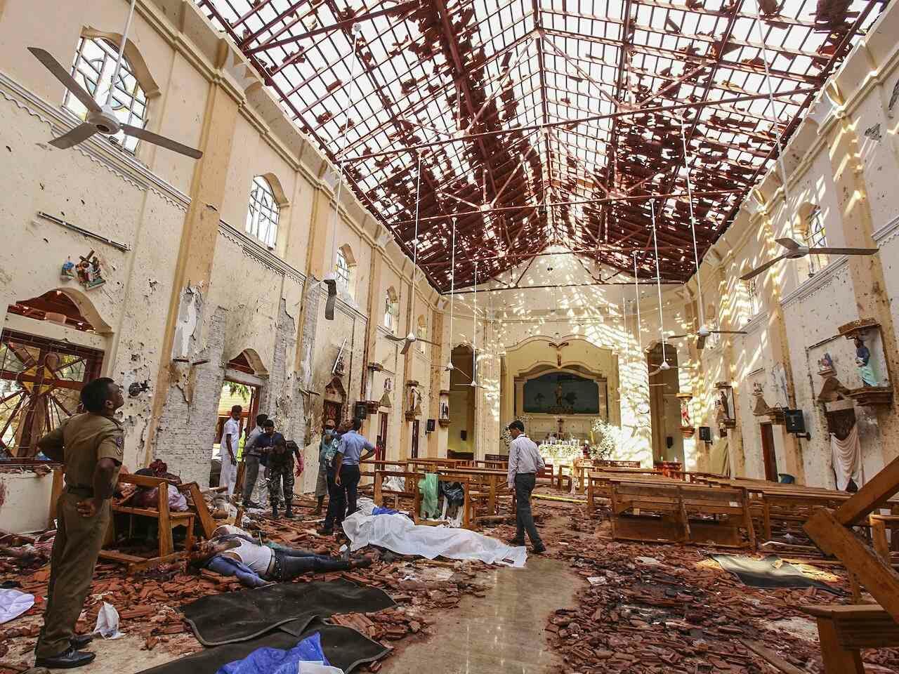 St. Sebastian Catholic church nearby Colombo, Sri Lanka after bombing by Islamic terrorists on Easter in 2019.