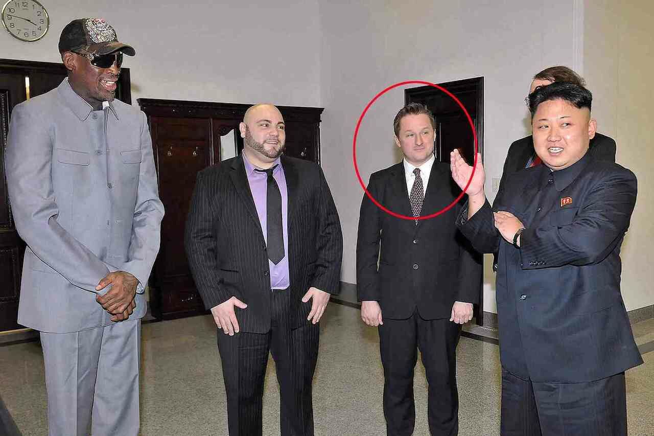 Mr. Michael Spavor introduces Mr. Dennis Rodman to Mr. Kim Jong un.