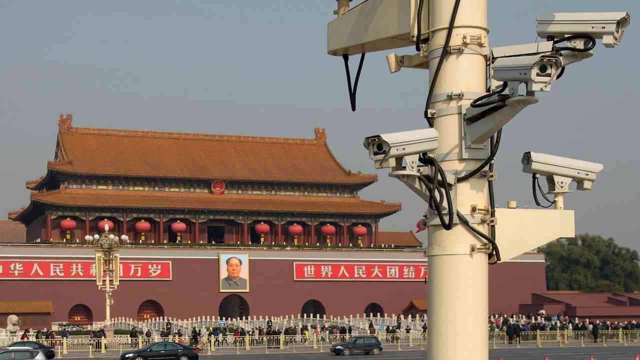 Camera surveillance system on the Tiananmen Sq., Beijing.