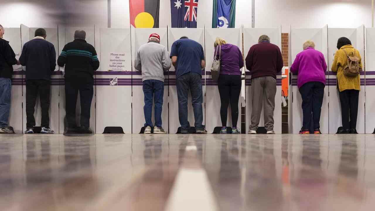 Voters in Canberra, voting for the 45th parliament of Australia in 2016.