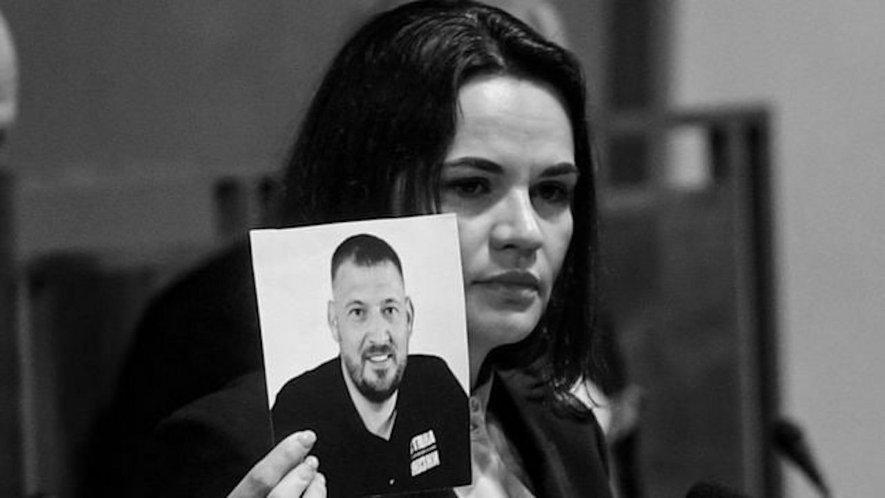 Syarhei Tsikhanouski, the husband of Belarusia’s opposition leader, was unjustly sentenced on Tuesday to 18 years in jail.