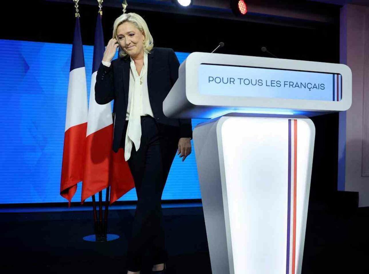 Madame Marie Le Pen during the election night before her concession speech.
