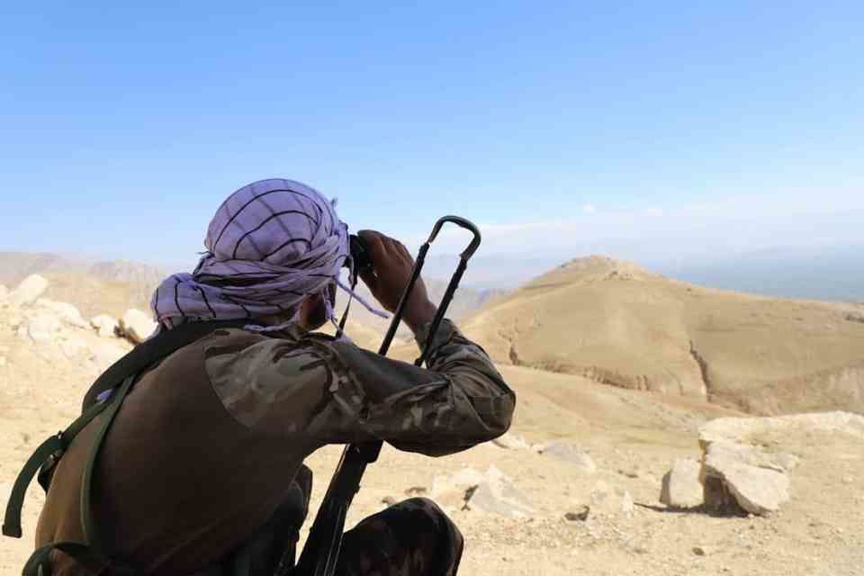The National Resistance Front of Afghanistan watchman is guarding the valley entrance from the side of Khawak pass.