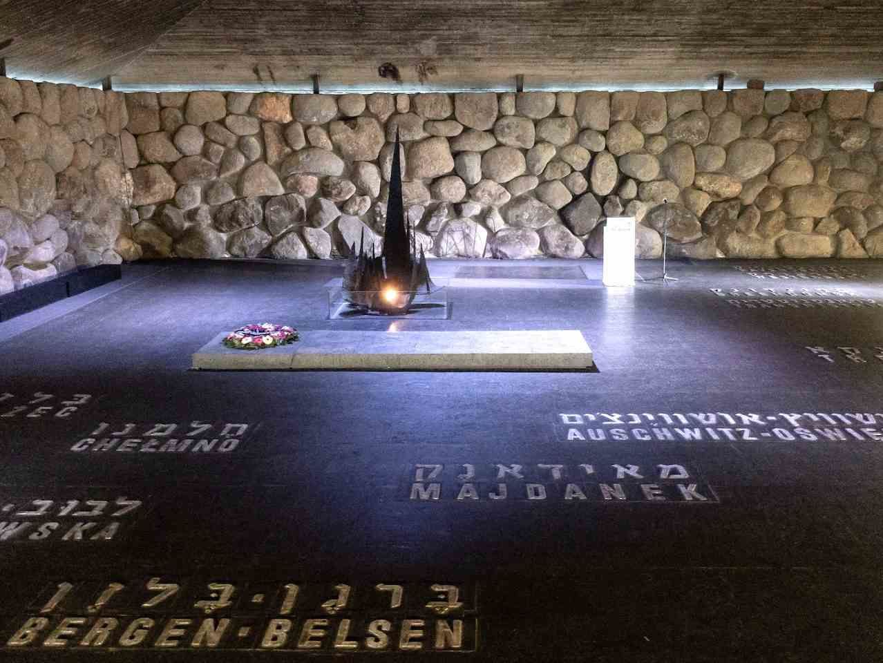 The eternal fire in Yad Vashem, the World Holocaust Remembrance Center.