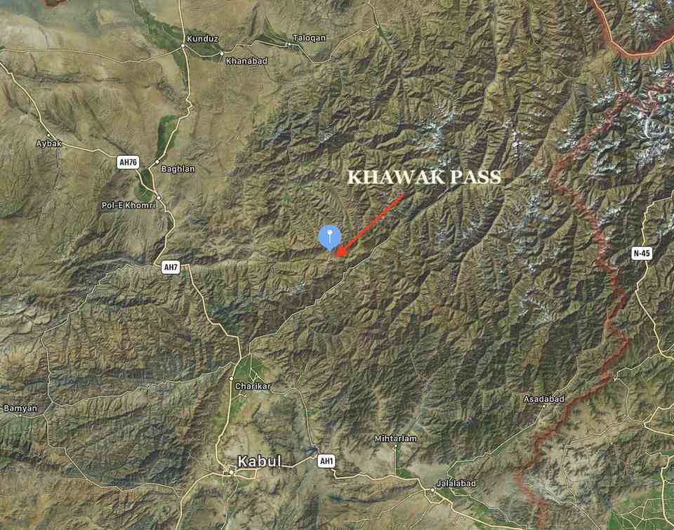 Khawak pass is a narrow mountaneous road in the Hindu Kush along the Panjshir River.